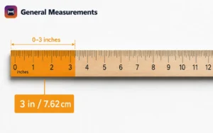 Ruler diagram showing exactly where 3 inches falls between 0 and 12 inches Ruler diagram showing exactly where 3 inches falls between 0 and 12 inches