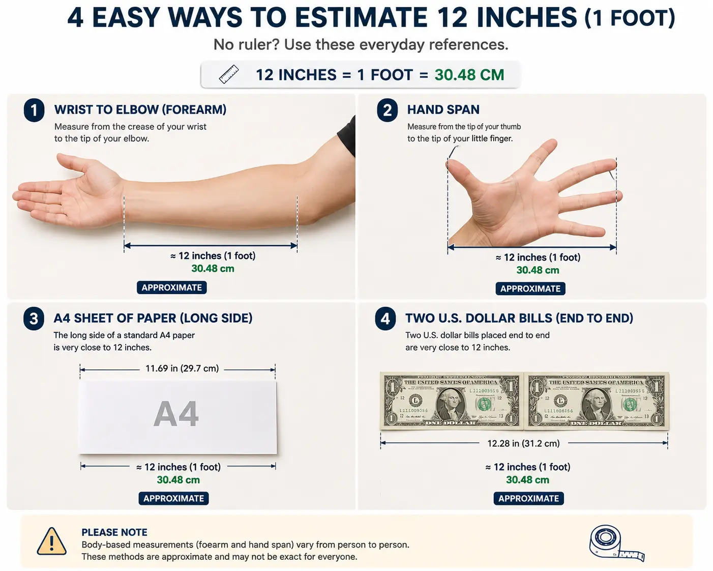 How To Estimate 12 Inches Without A Ruler How To Estimate 12 Inches Without A Ruler