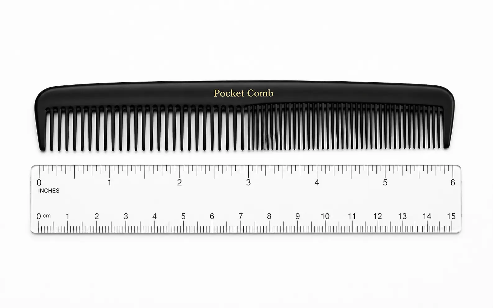 Pocket hair comb measuring close to 6 inches long Pocket hair comb measuring close to 6 inches long