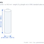 AA battery scale dimensions diagram