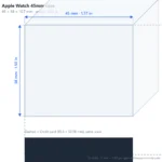 Apple Watch 45mm case scale dimensions diagram