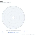 CD/DVD disc scale dimensions diagram