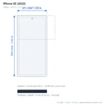 iPhone SE (2022) scale dimensions diagram