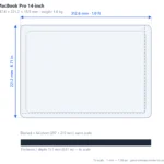 MacBook Pro 14-inch scale dimensions diagram