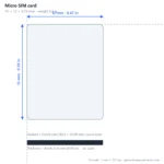 Micro SIM card scale dimensions diagram
