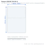Passport (ISO/IEC 7810 ID-3) scale dimensions diagram