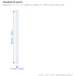 Standard #2 pencil scale dimensions diagram