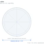 16-inch pizza scale dimensions diagram