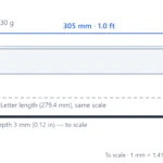12-inch ruler scale dimensions diagram